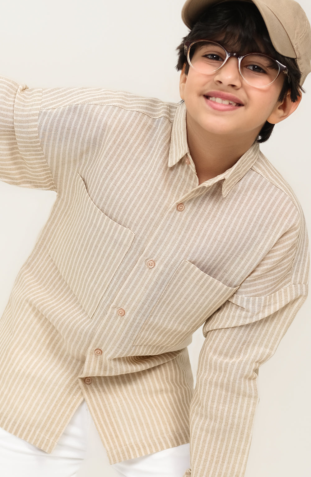 Boys Oversized Striper Shirt