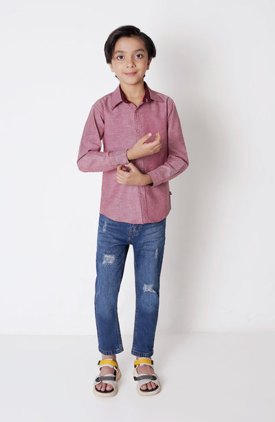 Boys Button Down Basic Shirt - BW708D124 - Shop Now at Leisure Club