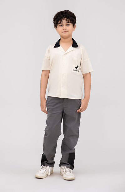 Boys Contrast Collar Shirt