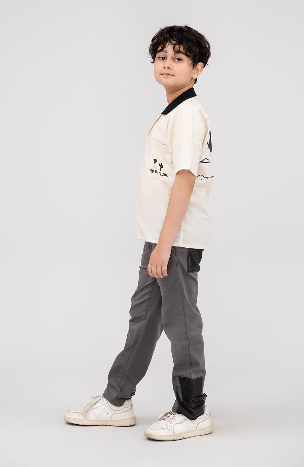 Boys Contrast Collar Shirt