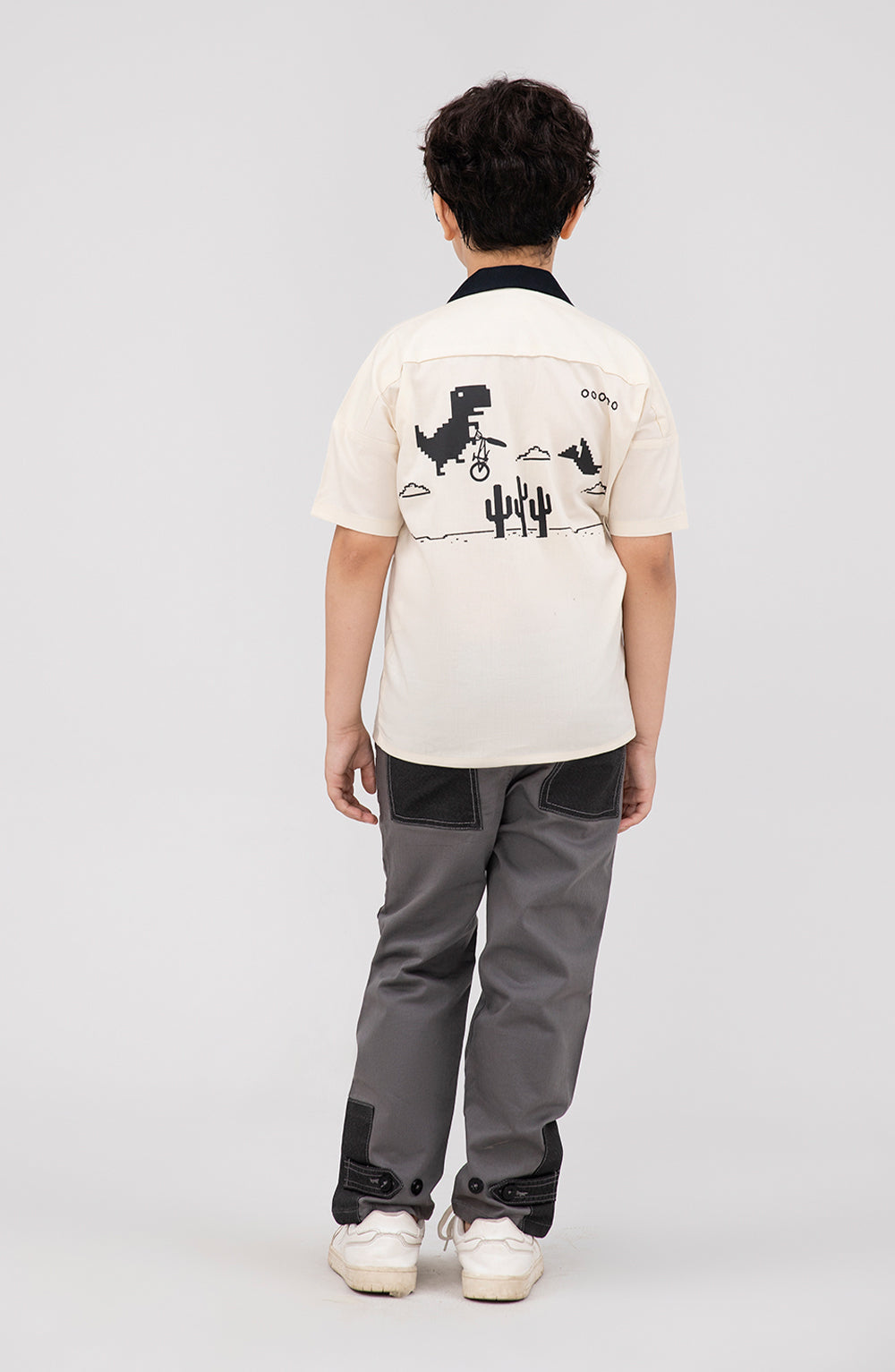 Boys Contrast Collar Shirt
