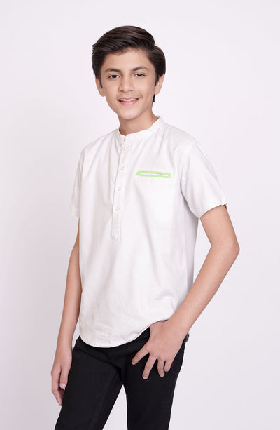 Yarndyed Half Placket Shirt - BW714123 - Shop Now at Leisure Club