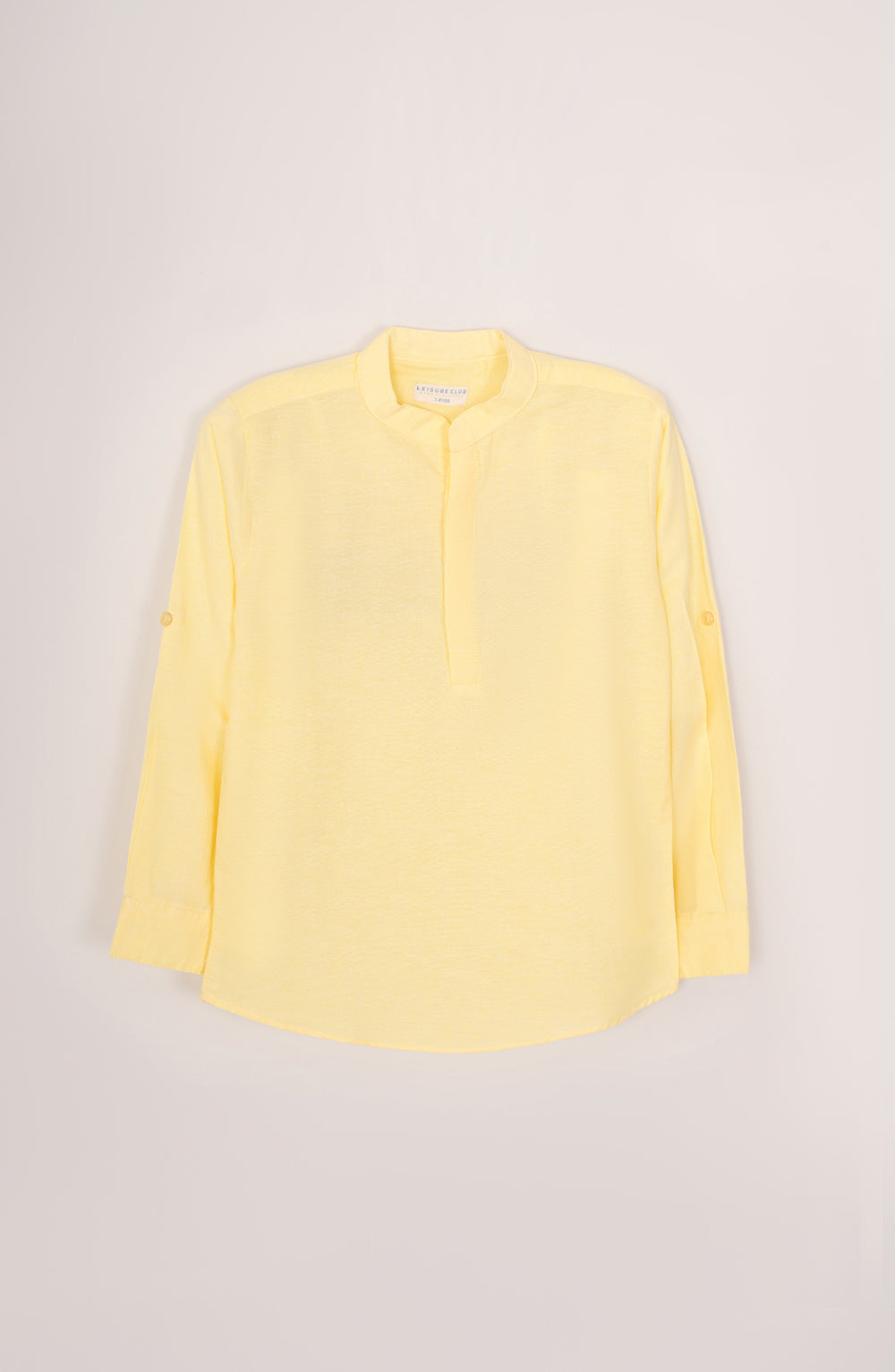 Boys Chambray Ban Collar Shirt