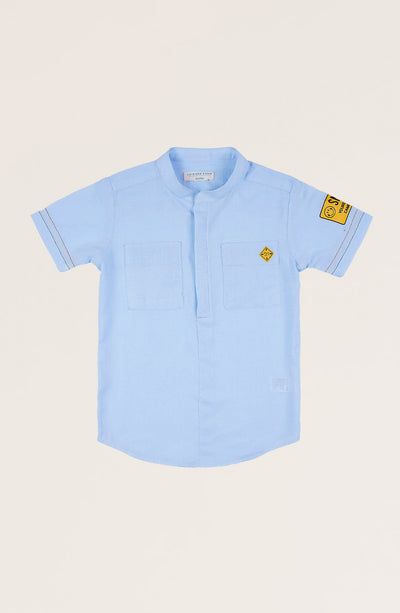 Boys Ban Collar Shirt