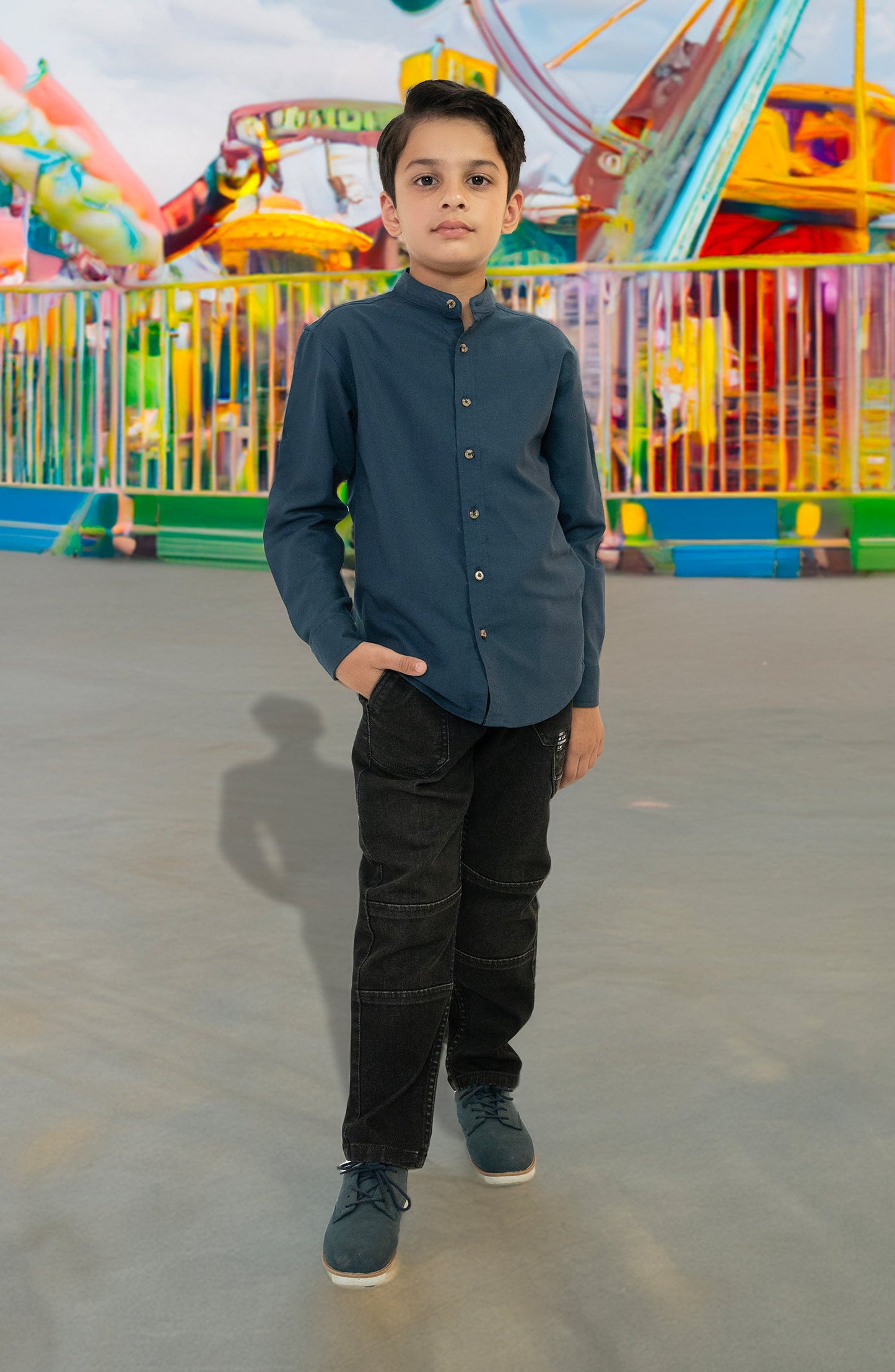 Boys Band Neck Shirt - BW902A324 - Shop Now at Leisure Club