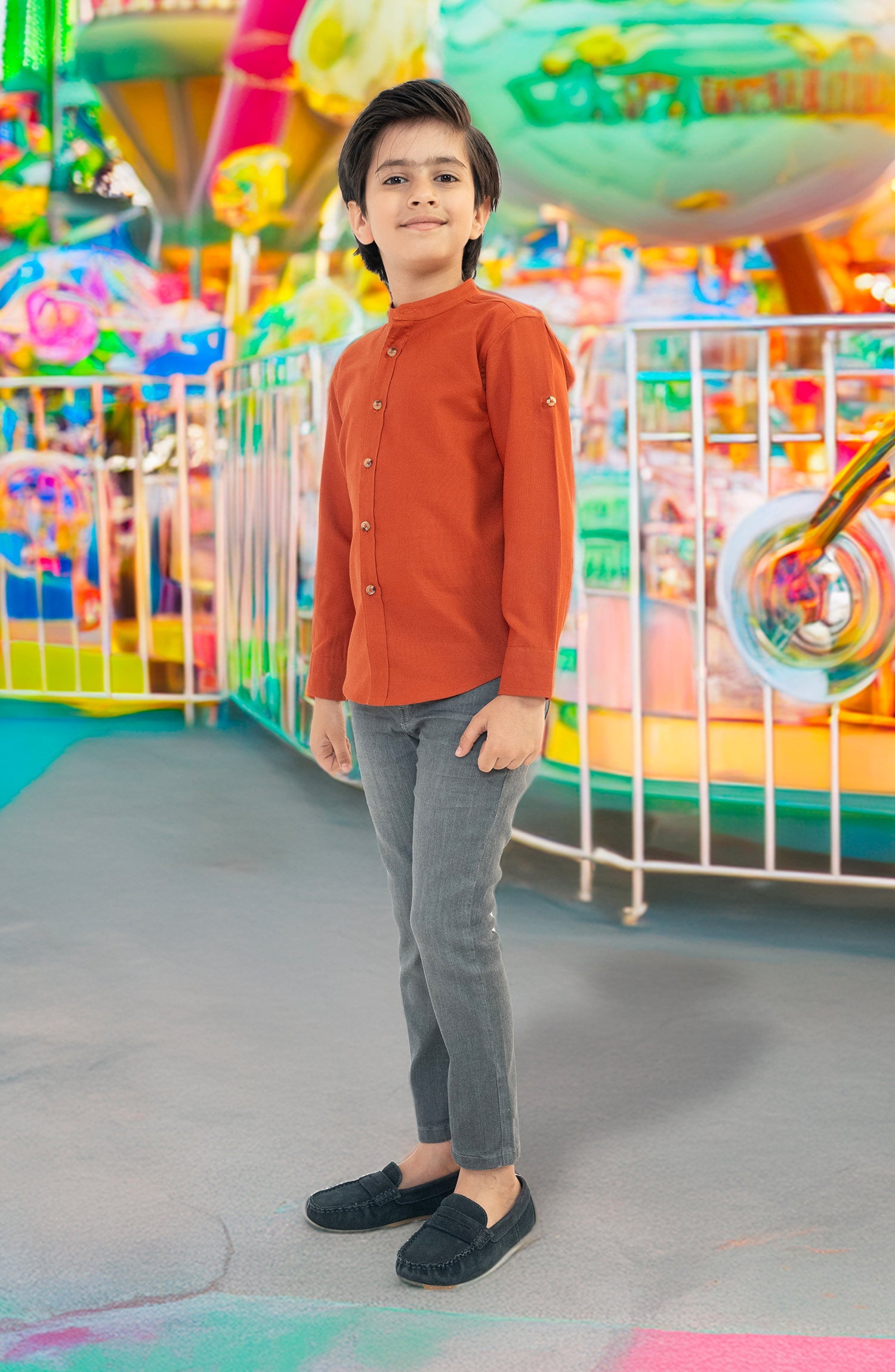 Boys Band Neck Shirt - BW902B324 - Shop Now at Leisure Club