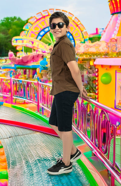 Boys Band Neck Shirt - BW902C324 - Shop Now at Leisure Club