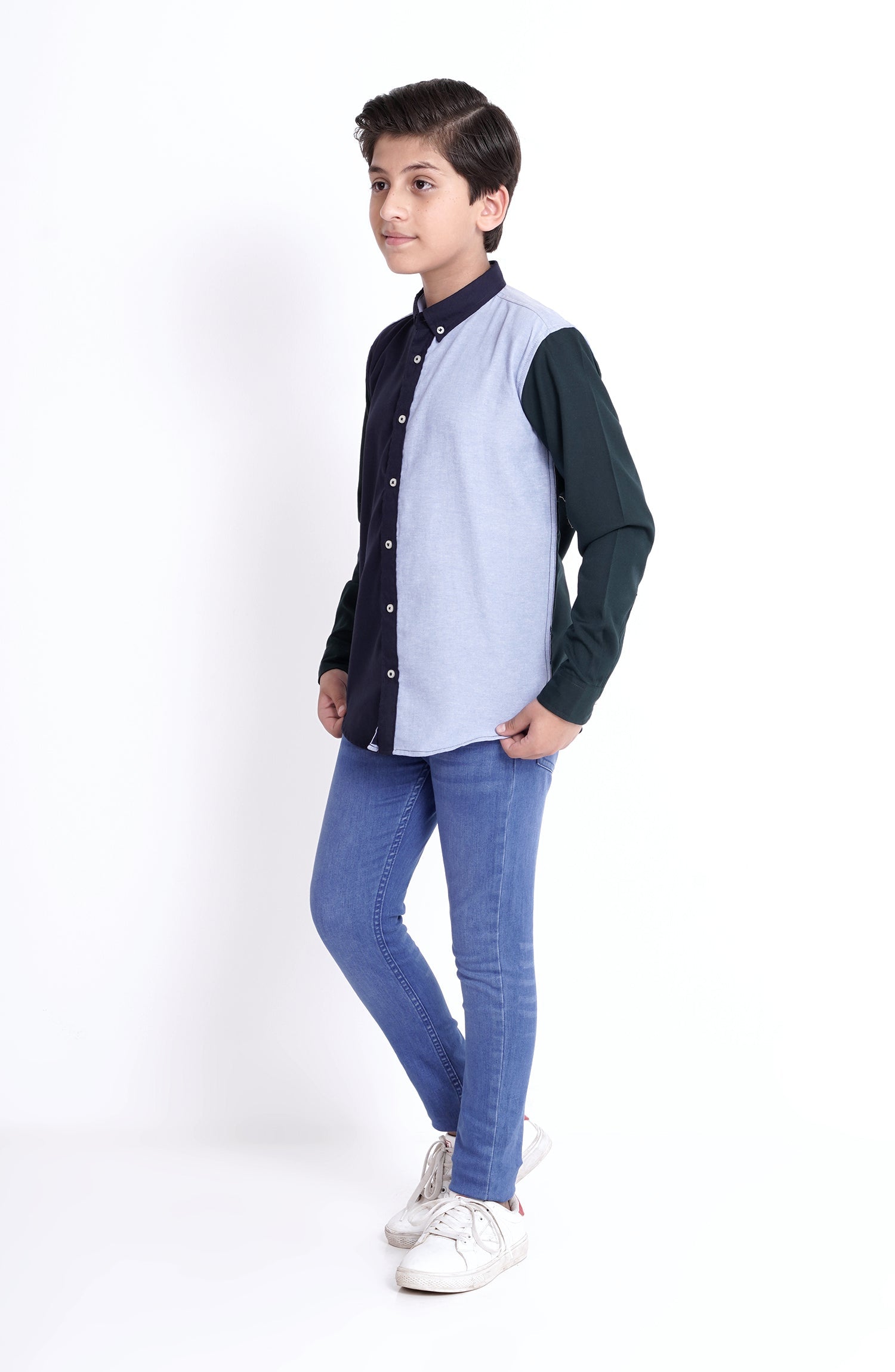 Colar Block Oxford Shirt - BW903323 - Shop Now at Leisure Club