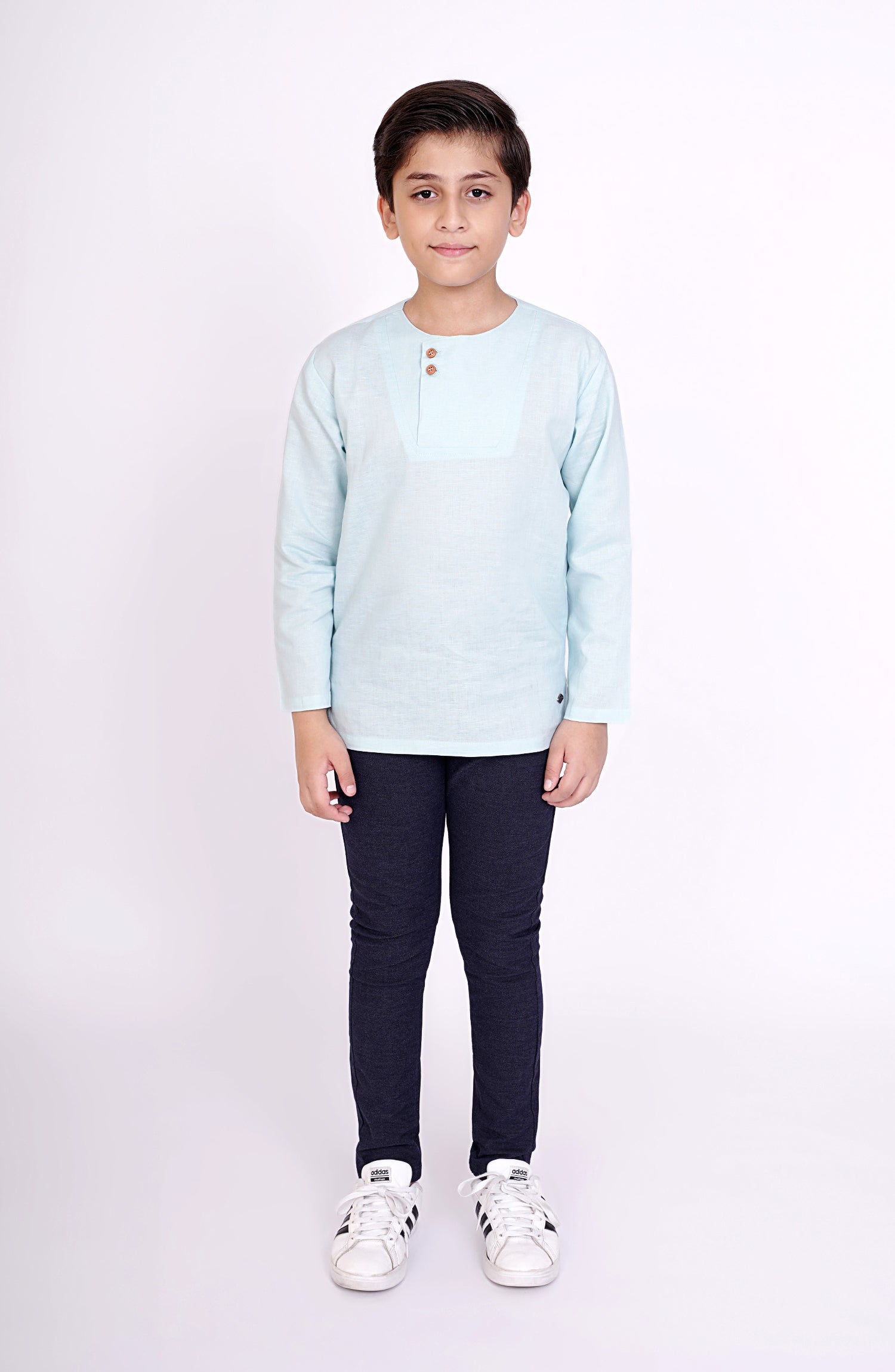 Round Neck Linen Shirt - BWO713123 - Shop Now at Leisure Club