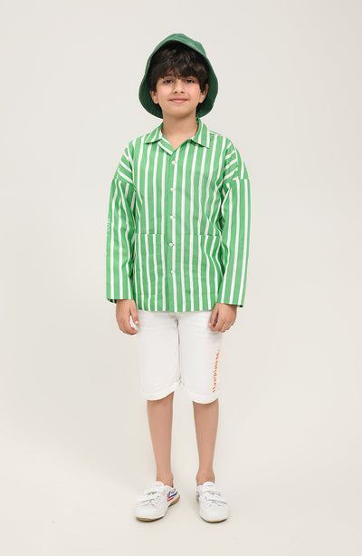 Boys Striper Oversized Shirt