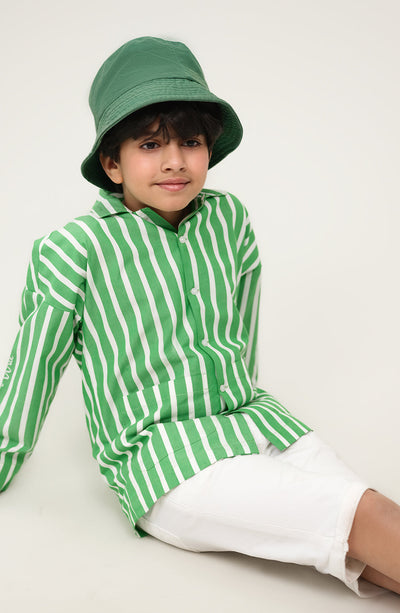 Boys Striper Oversized Shirt