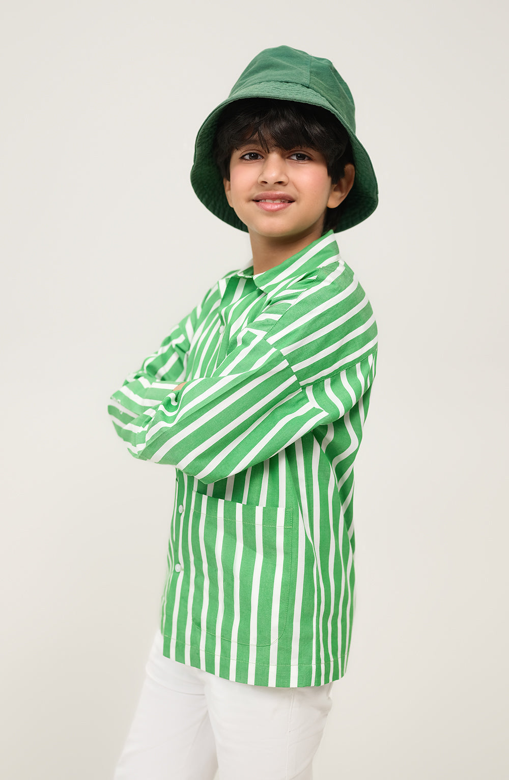 Boys Striper Oversized Shirt
