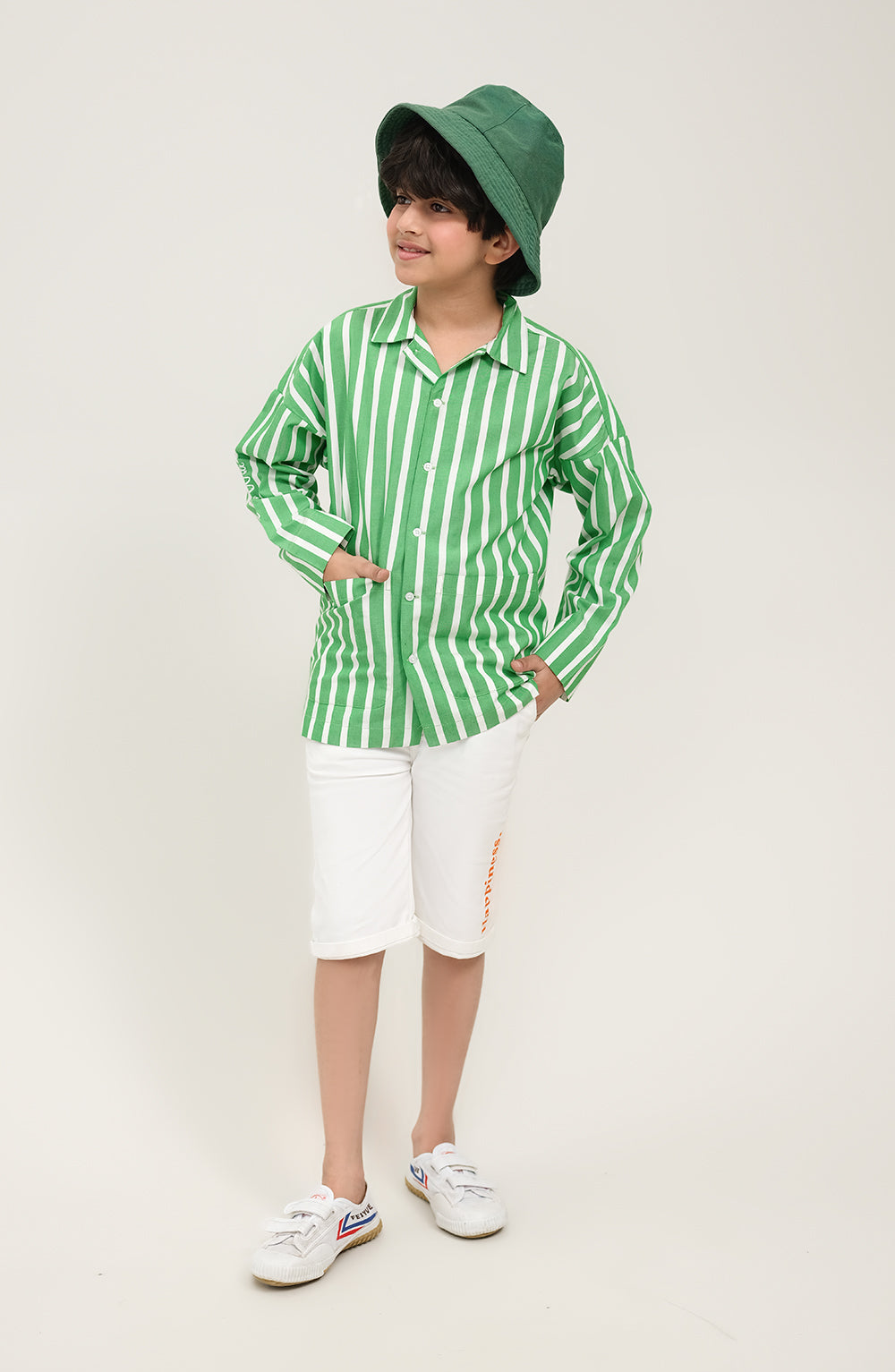 Boys Striper Oversized Shirt