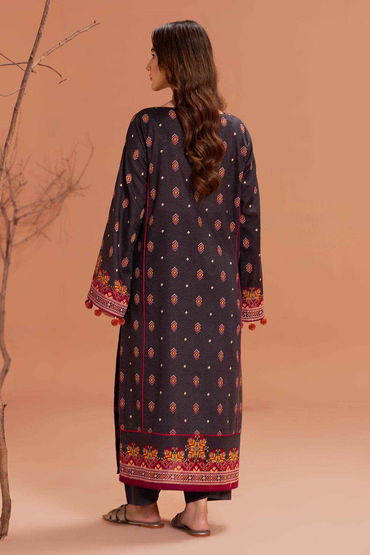Embellished Khaddar Shirt - Shop Now at Kayseria