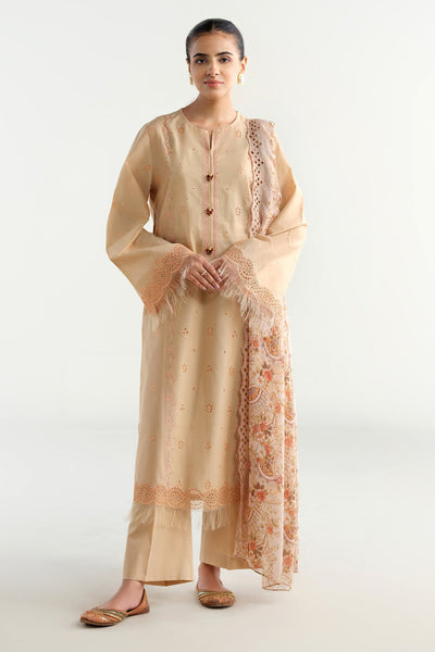 3 Piece - Printed & Embroidered Suit - C6166 - Shop Now at Kayseria