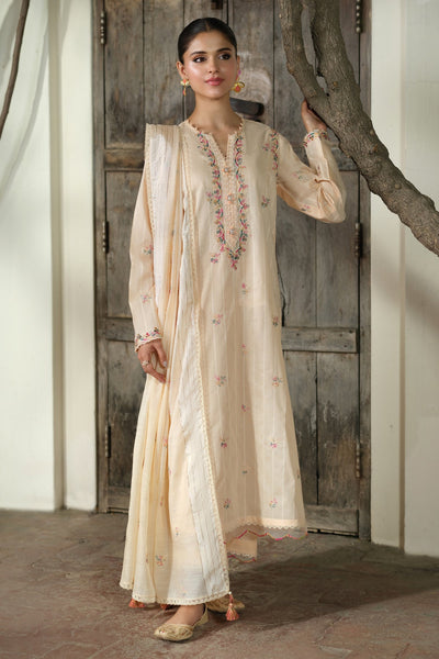 3 Piece -  Embroidered Stripe Lawn Suit - C6187 - Shop Now at Kayseria