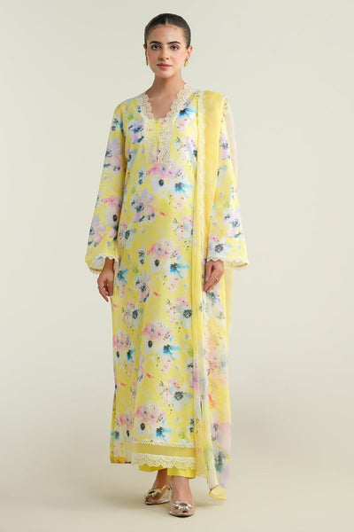 3 Piece - Printed & Embroidered Suit - C6228 - Shop Now at Kayseria