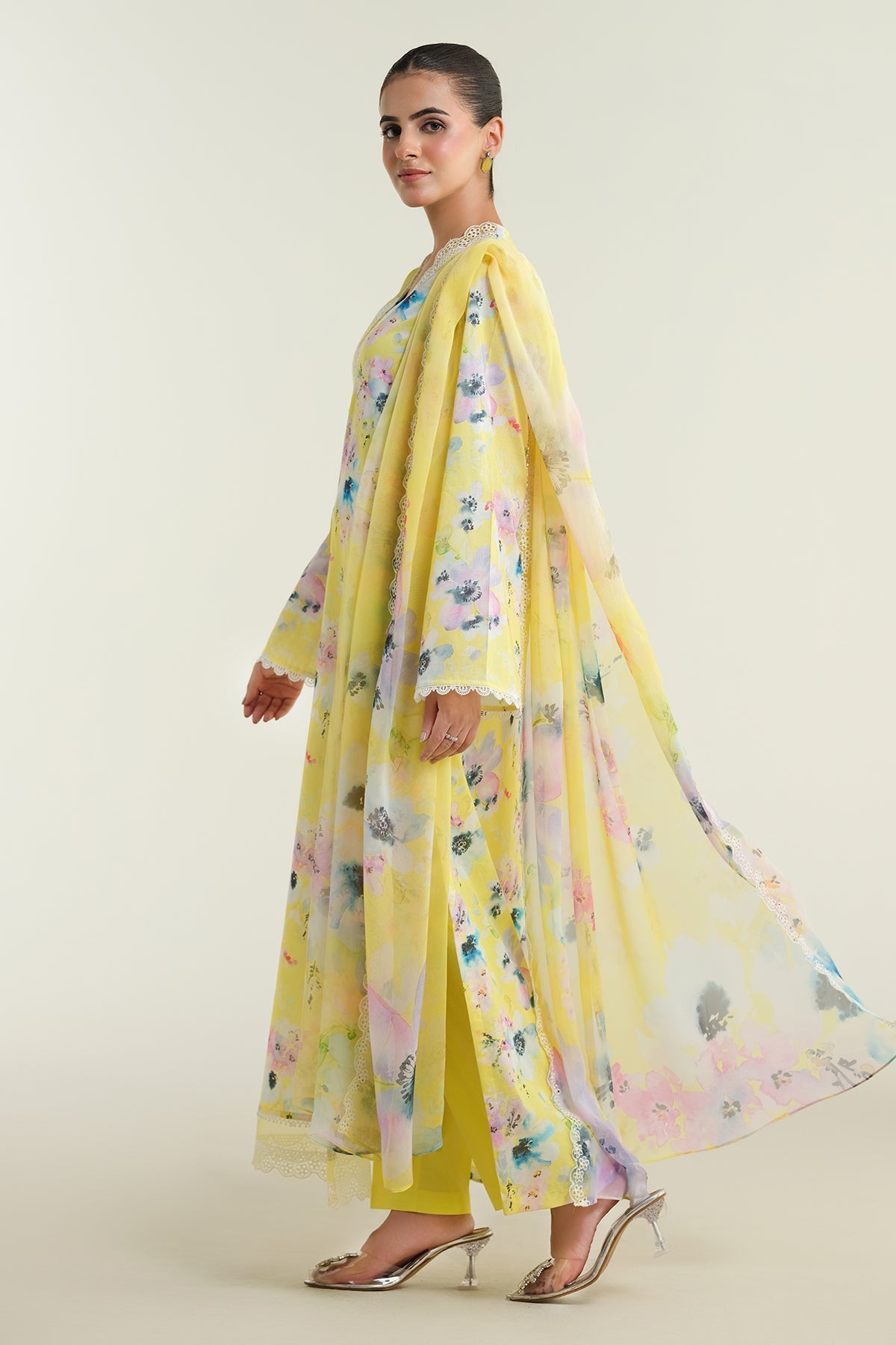 3 Piece - Printed & Embroidered Suit - C6228 - Shop Now at Kayseria