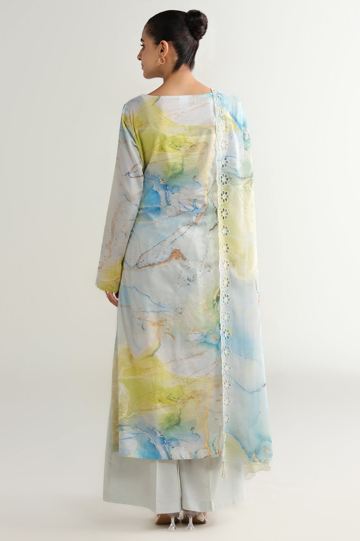 3 Piece - Printed & Embroidered Suit - C6265 - Shop Now at Kayseria