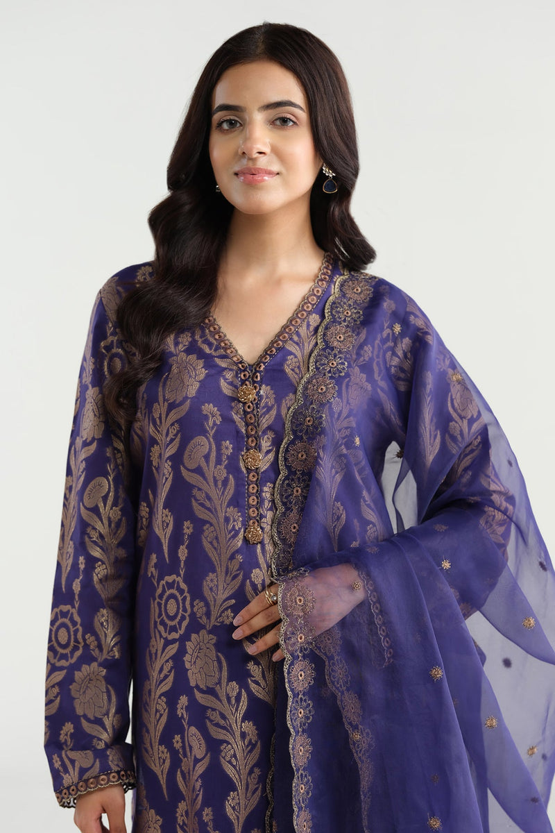 3 Piece -  Embroidered Jacquard Suit - C6285 - Shop Now at Kayseria