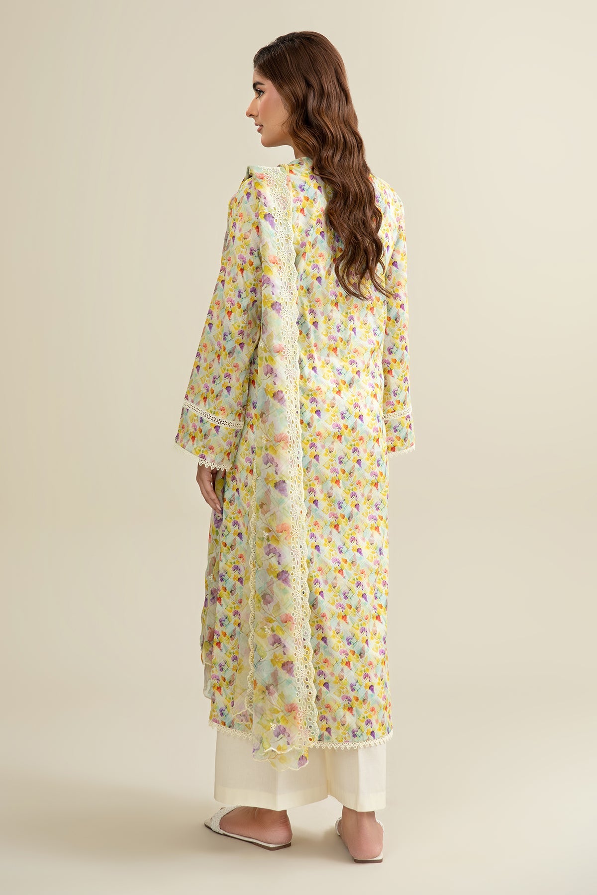 3 Piece - Printed & Embroidered Suit - C6286 - Shop Now at Kayseria