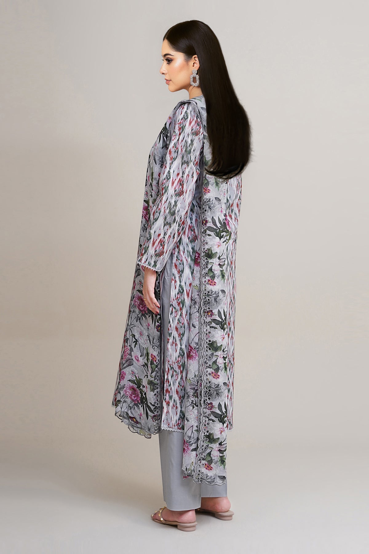 3 Piece - Printed & Embroidered Khaddar Suit - C6296 - Shop Now at Kayseria