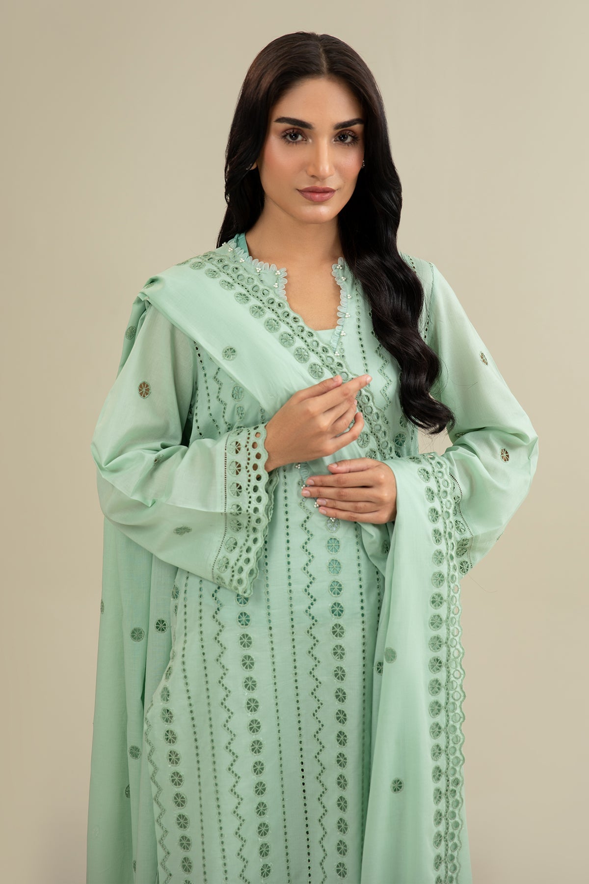 3 Piece - Embroidered Suit - C6313 - Shop Now at Kayseria