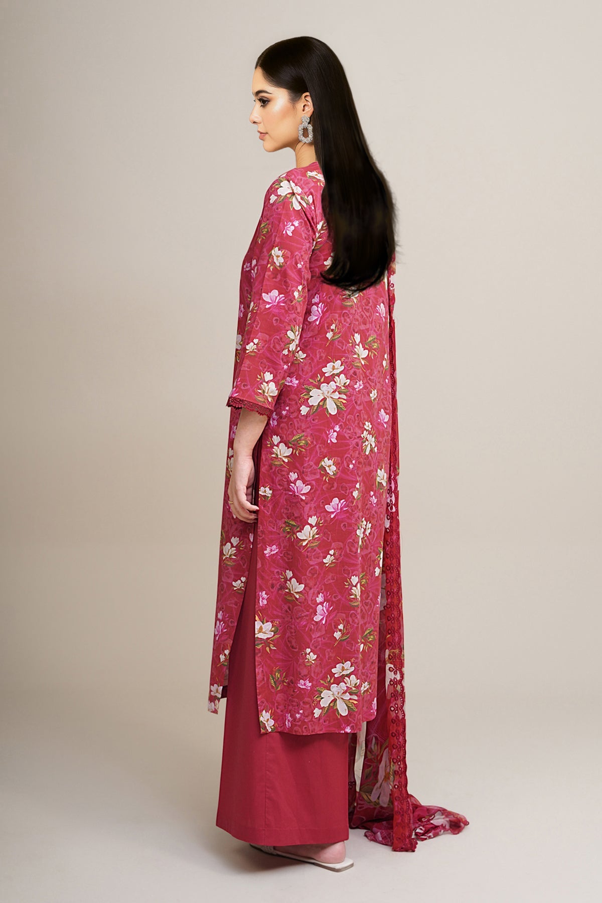 3 Piece - Printed & Embroidered Suit - C6330 - Shop Now at Kayseria