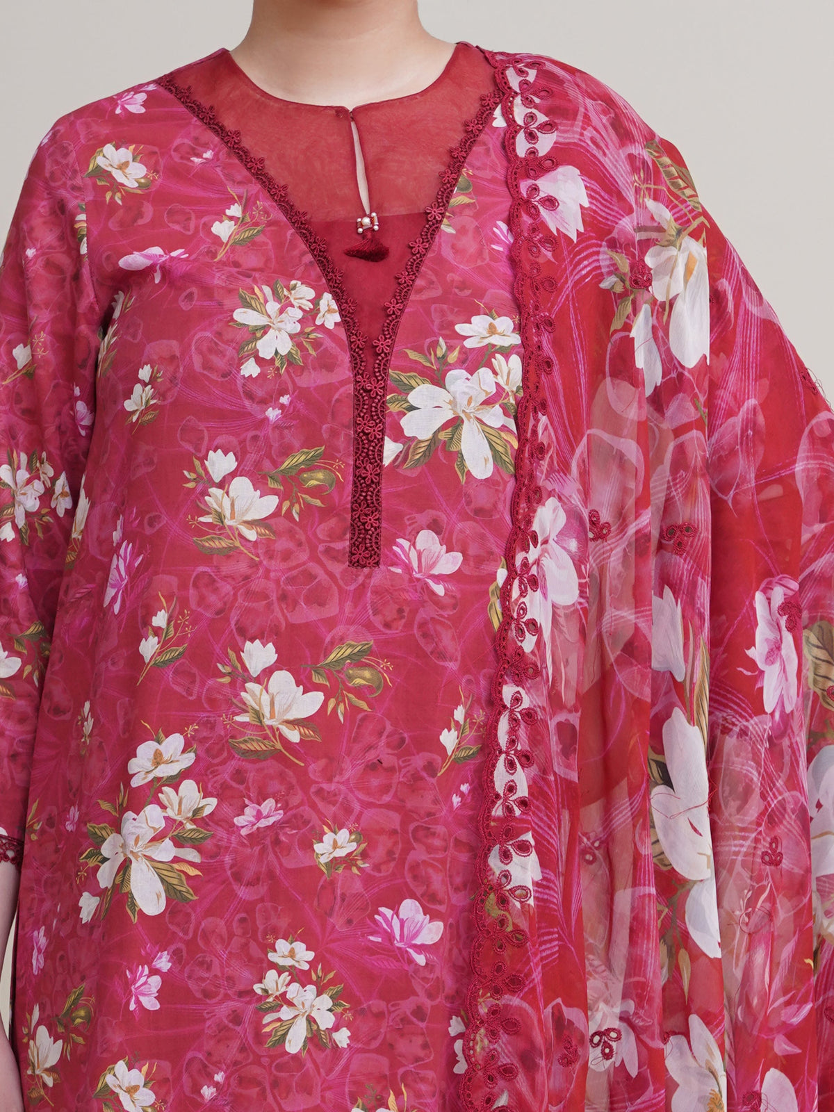 3 Piece - Printed & Embroidered Suit - C6330 - Shop Now at Kayseria