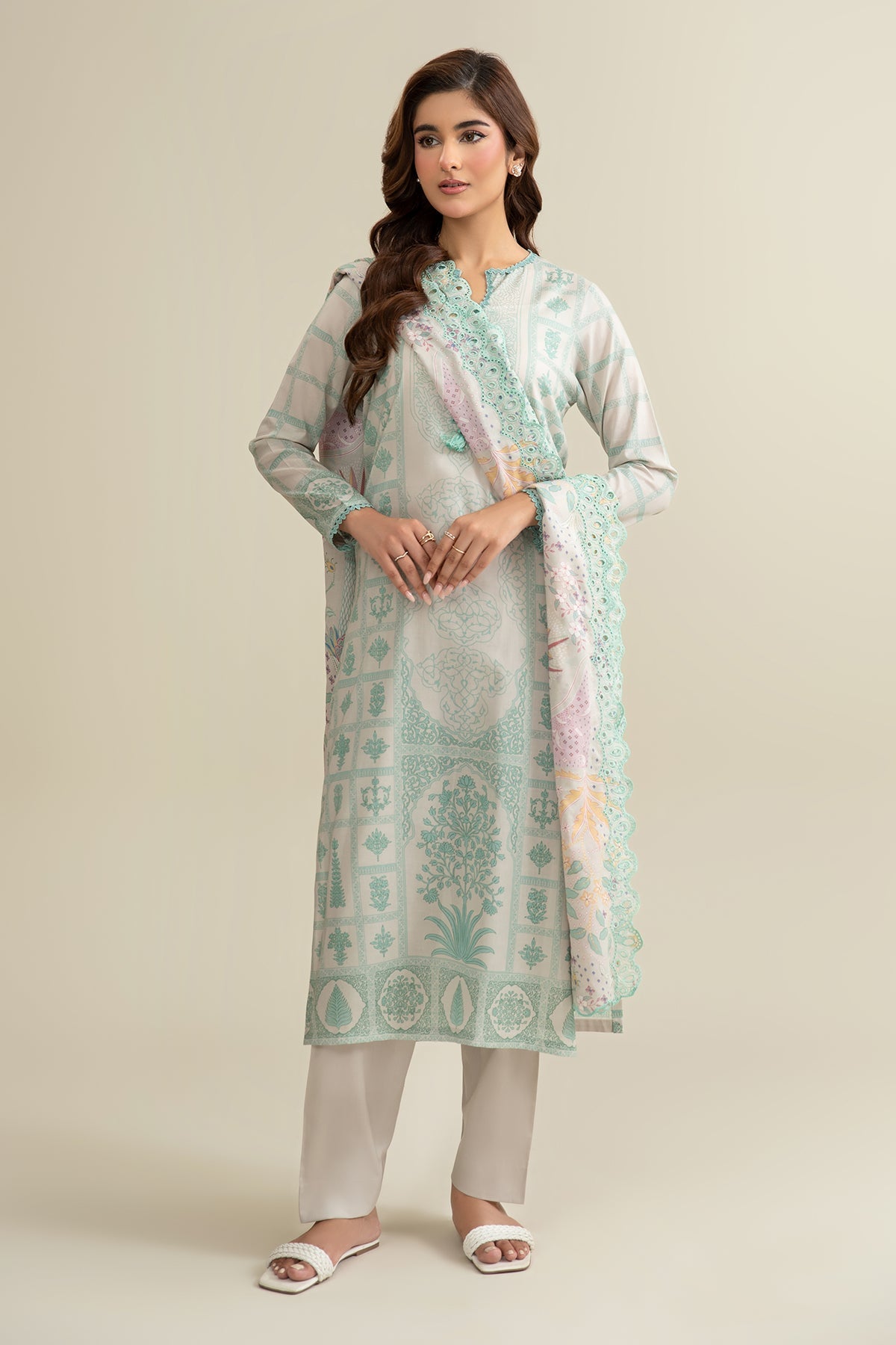 3 Piece - Printed Suit - C6332 - Shop Now at Kayseria