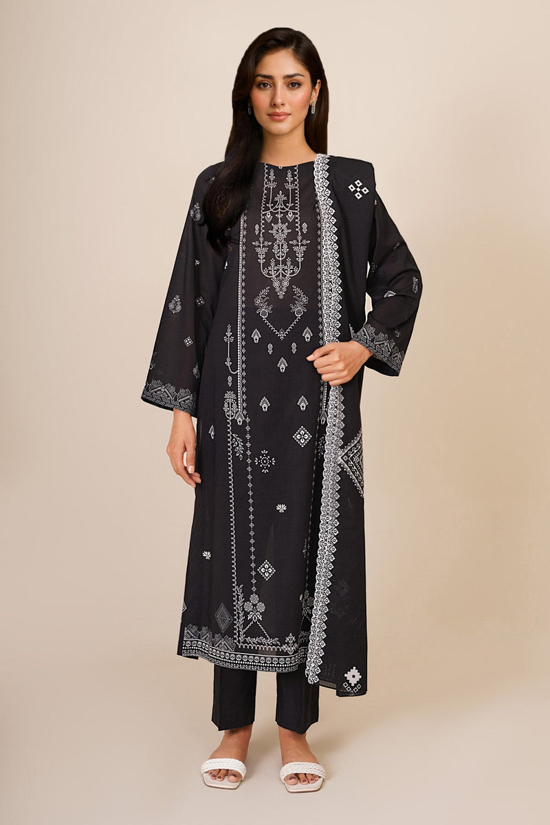 3 Piece - Printed & Embroidered Suit - C6336 - Shop Now at Kayseria