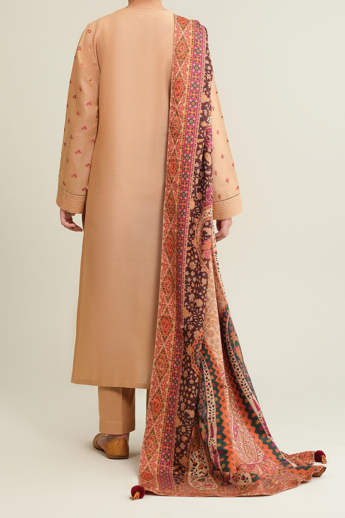 3 Piece - Printed & Embroidered Khaddar Suit - C6341 - Shop Now at Kayseria