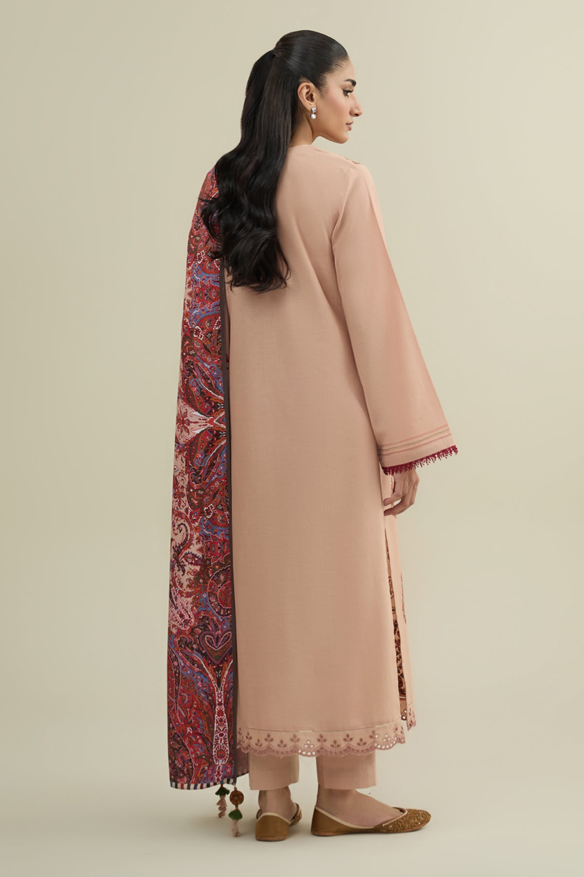 3 Piece - Printed & Embroidered Khaddar Suit - C6342 - Shop Now at Kayseria