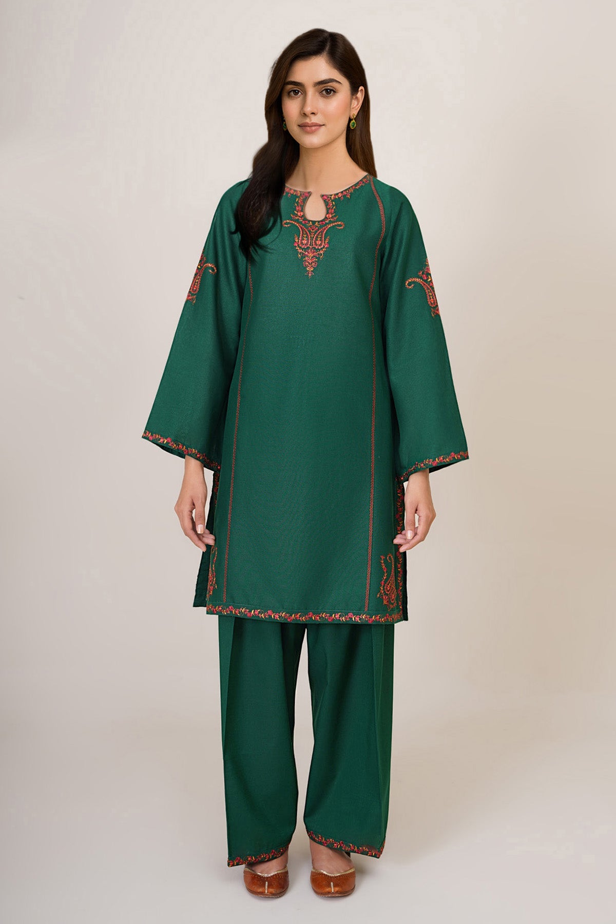 2 Piece - Embroidered Khaddar Suit - C6355 - Shop Now at Kayseria