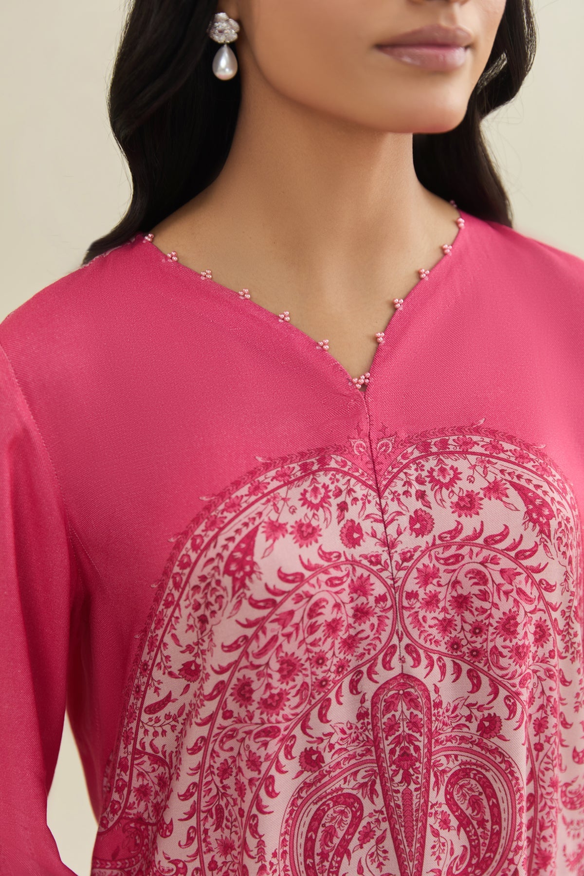 3 Piece - Printed & Embroidered Suit - C6358 - Shop Now at Kayseria