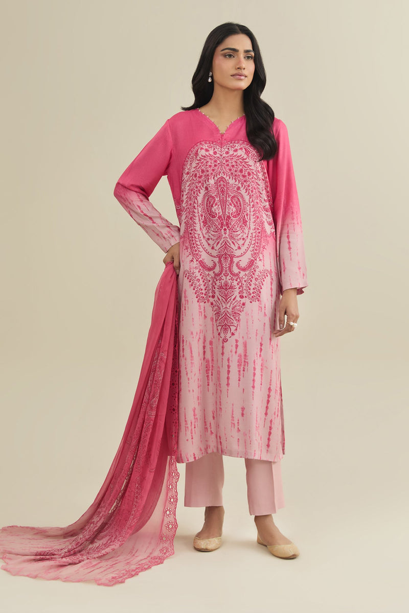 3 Piece - Printed & Embroidered Suit - C6358 - Shop Now at Kayseria