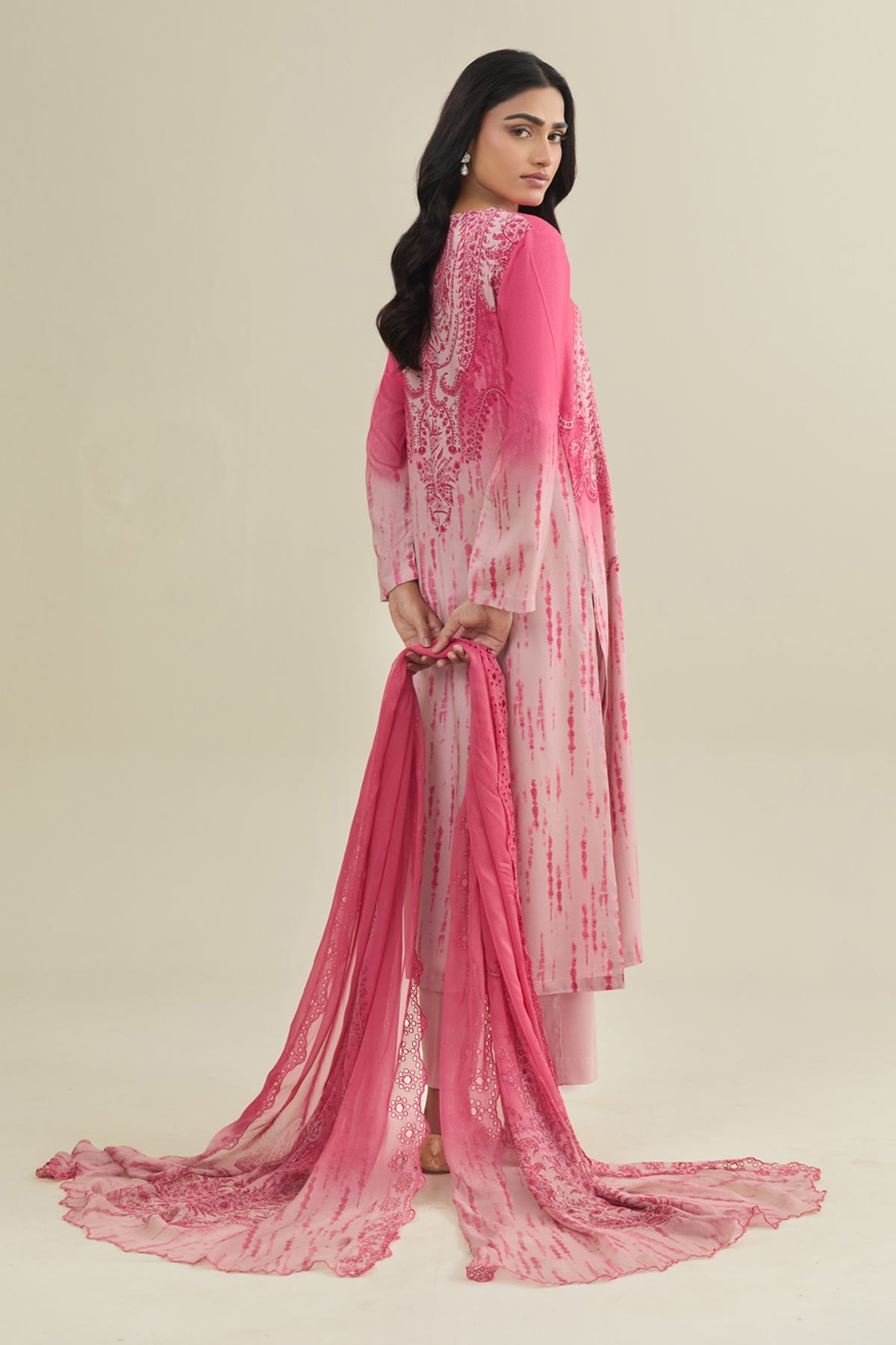 3 Piece - Printed & Embroidered Suit - C6358 - Shop Now at Kayseria
