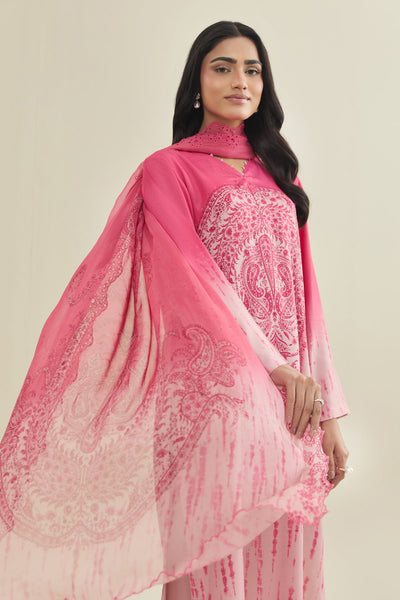 3 Piece - Printed & Embroidered Suit - C6358 - Shop Now at Kayseria