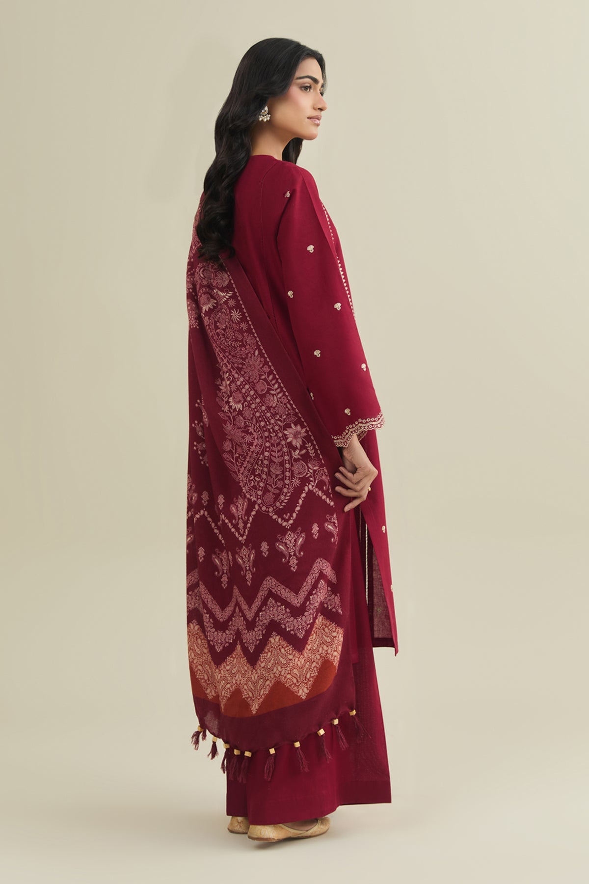 3 Piece - Printed & Embroidered Suit - C6362 - Shop Now at Kayseria