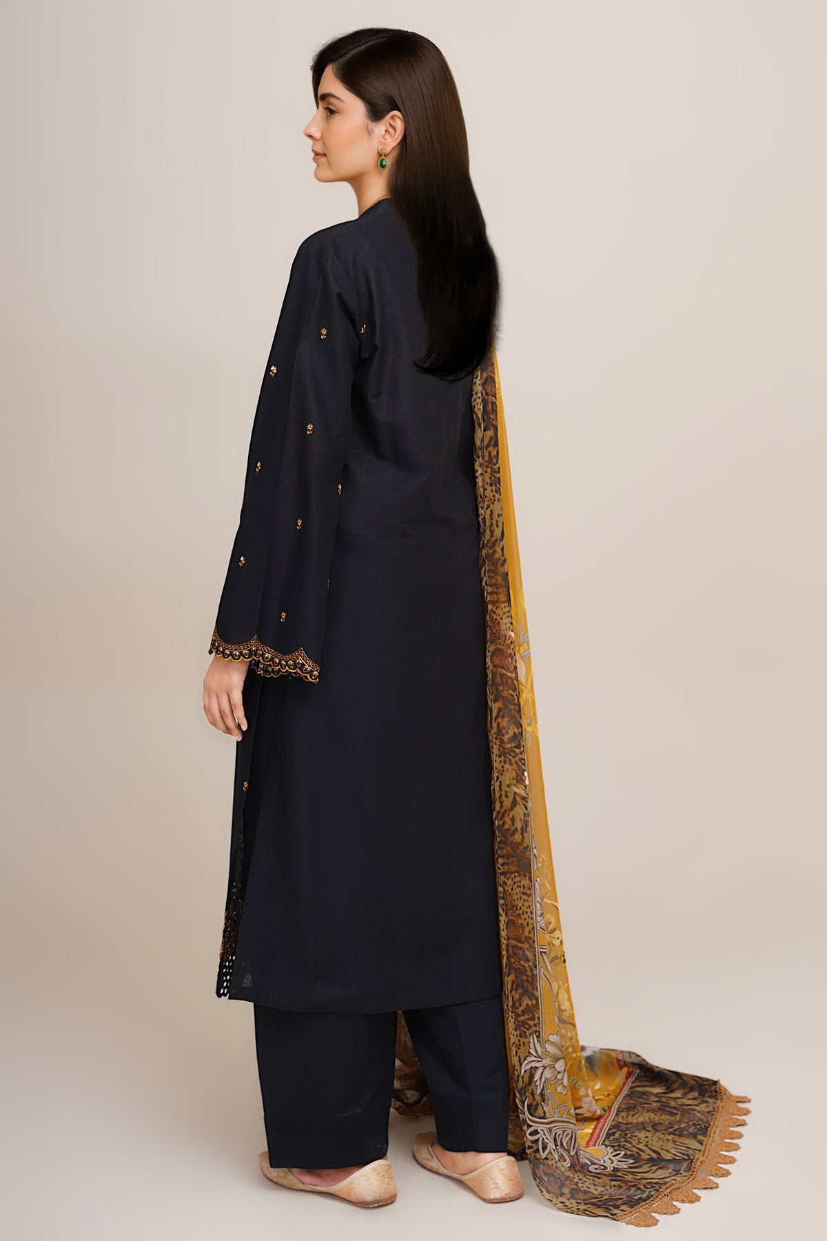 3 Piece - Printed & Embroidered Suit - C6372 - Shop Now at Kayseria