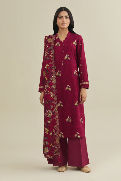3 Piece - Printed & Embroidered Suit - C6376 - Shop Now at Kayseria
