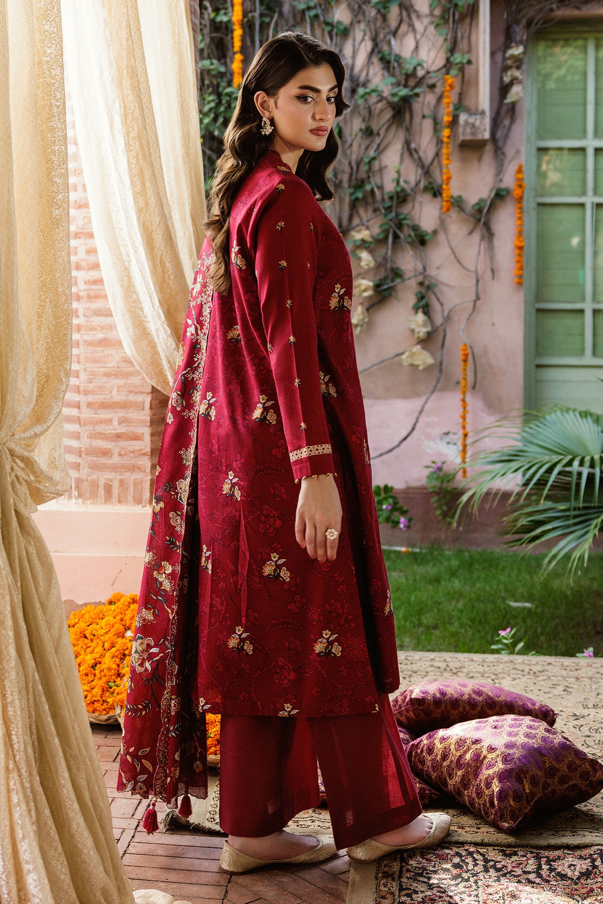3 Piece - Printed & Embroidered Khaddar Suit - C6376 - Shop Now at Kayseria
