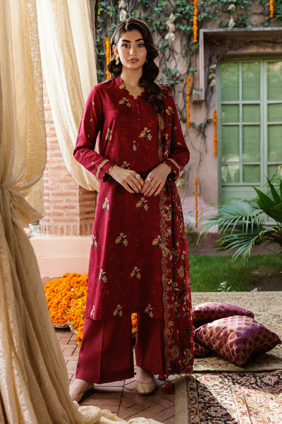 3 Piece - Printed & Embroidered Khaddar Suit - C6376 - Shop Now at Kayseria