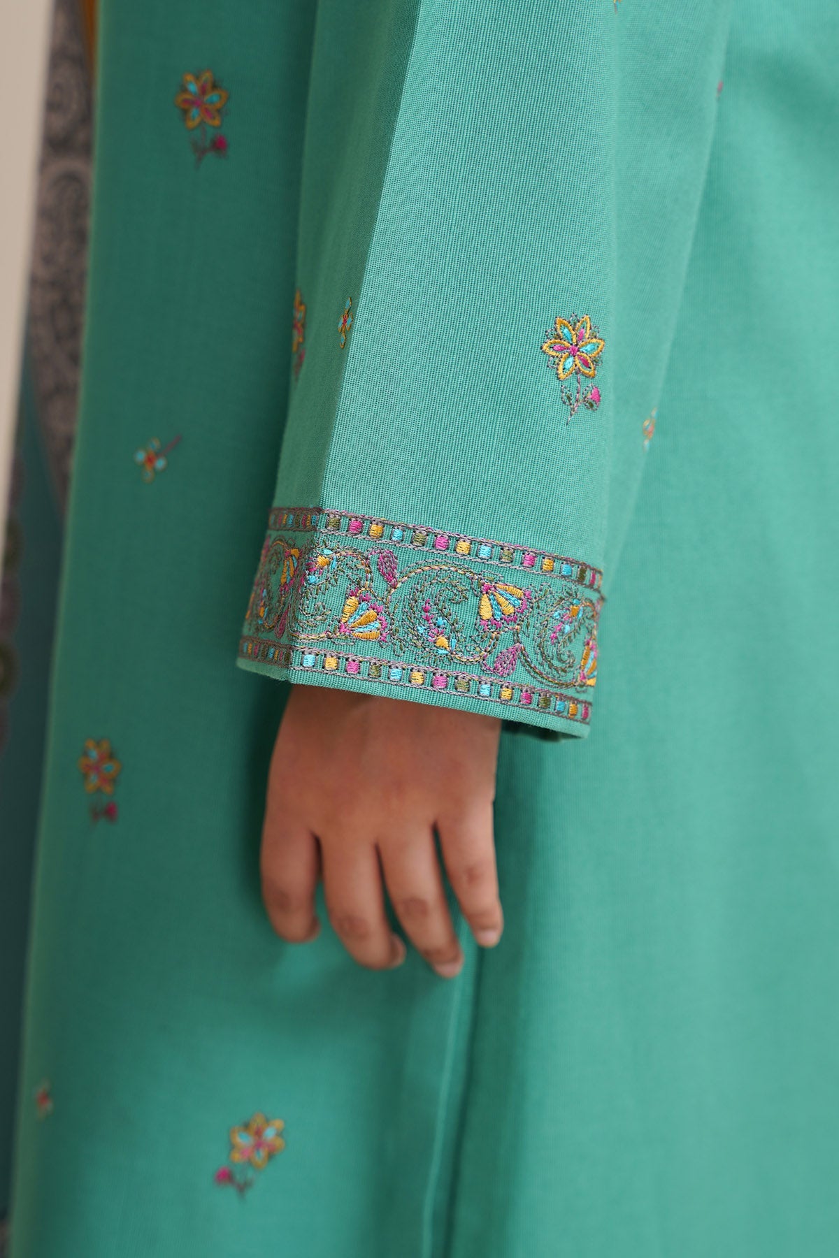 3 Piece - Printed & Embroidered Suit - C6379 - Shop Now at Kayseria