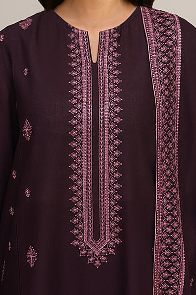 3 Piece - Embroidered Khaddar Suit - C6383