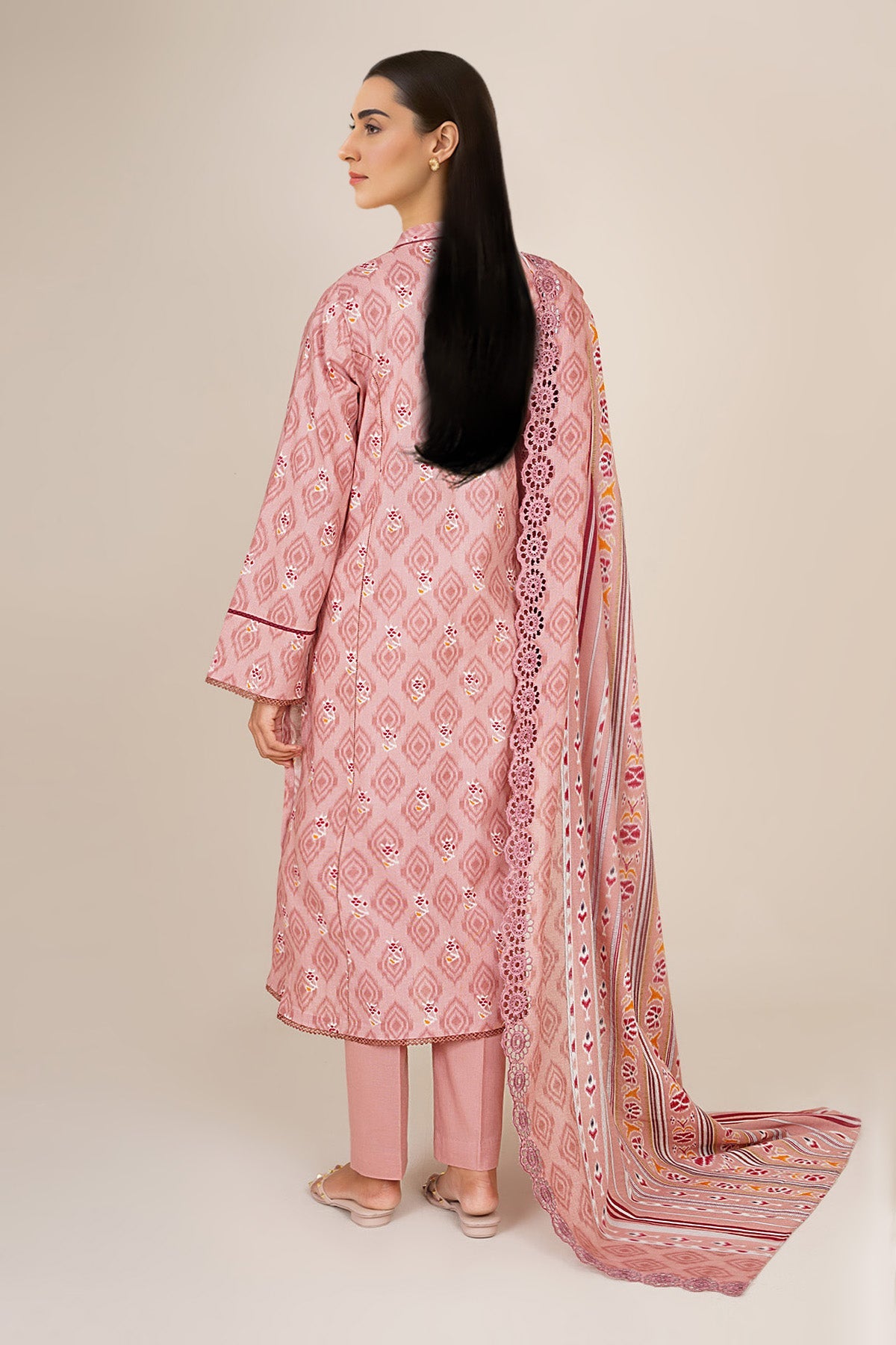 3 Piece - Printed & Embroidered Suit - C6386 - Shop Now at Kayseria