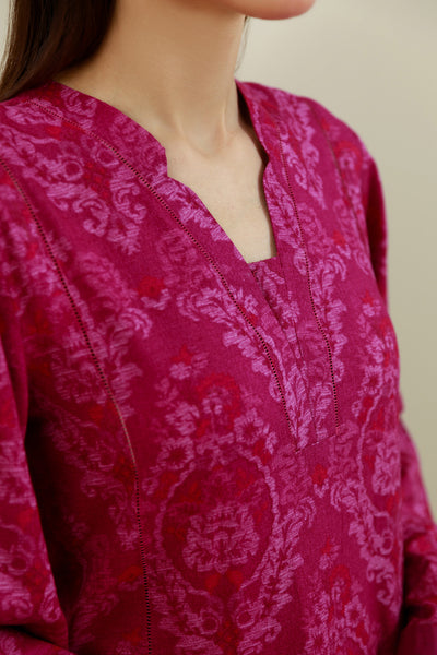 3 Piece - Printed & Embroidered Viscose Karandi Suit - C6388 - Shop Now at Kayseria