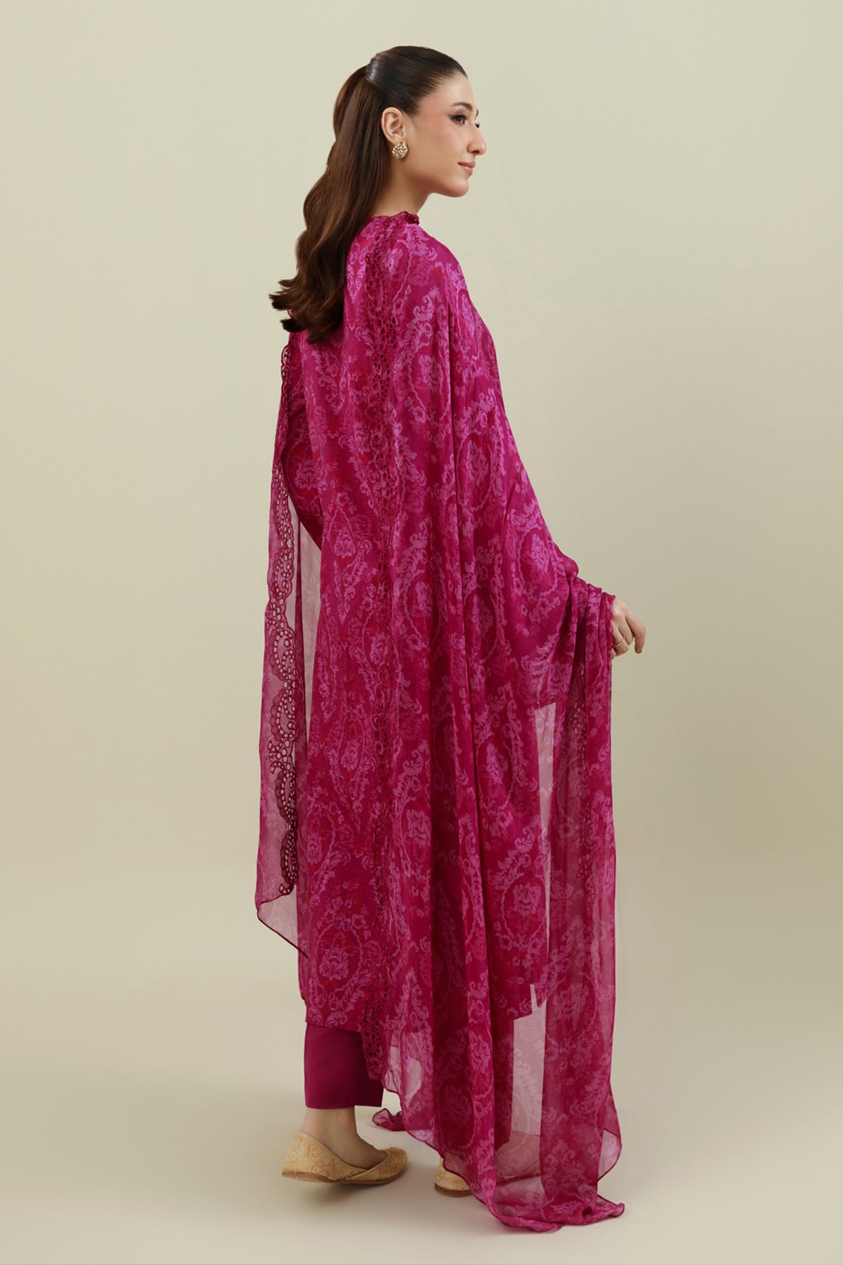 3 Piece - Printed & Embroidered Viscose Karandi Suit - C6388 - Shop Now at Kayseria