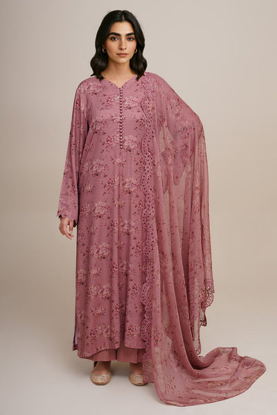 3 Piece - Printed & Embroidered Suit - C6390 - Shop Now at Kayseria