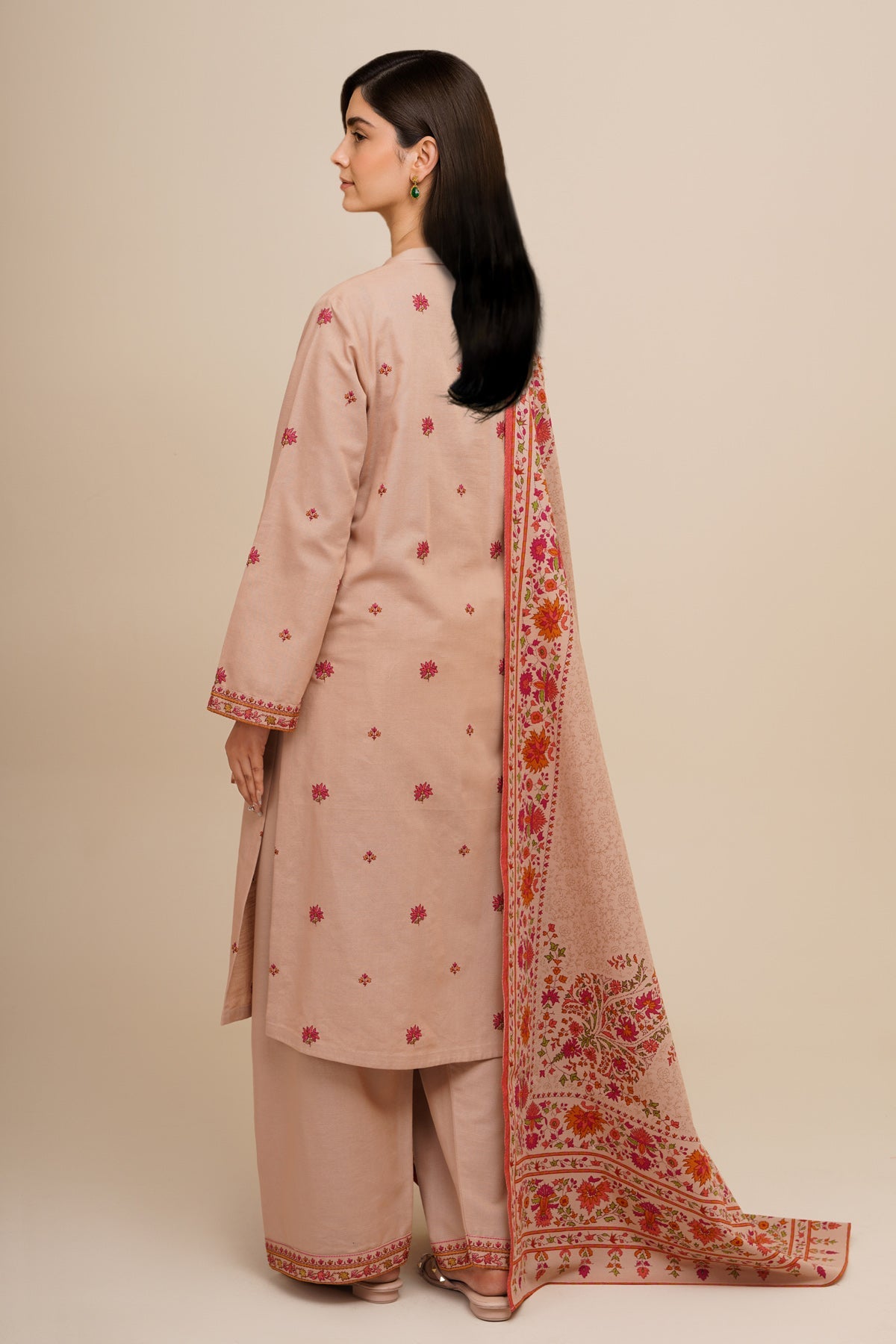 3 Piece - Printed & Embroidered Suit - C6404 - Shop Now at Kayseria